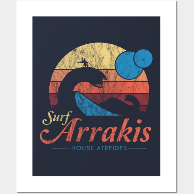 Visit Arrakis - Vintage Distressed Surf - Dune - Sci Fi Wall Art by Nemons